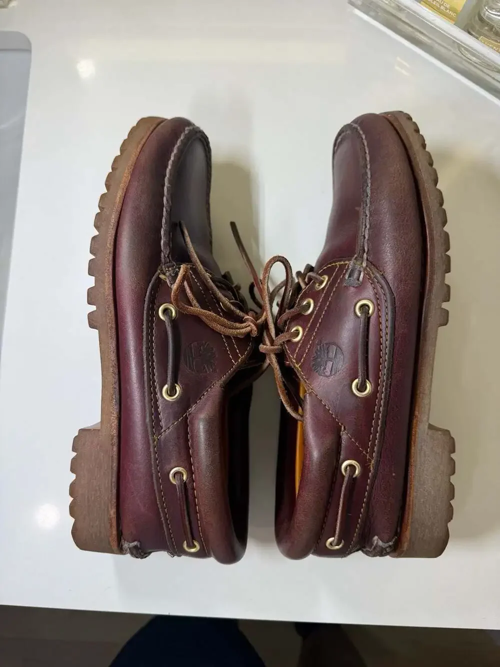 Timberland 3-Eye Lug Handsewn Classic Leather Boat Shoes Sz 7.5 men’s
